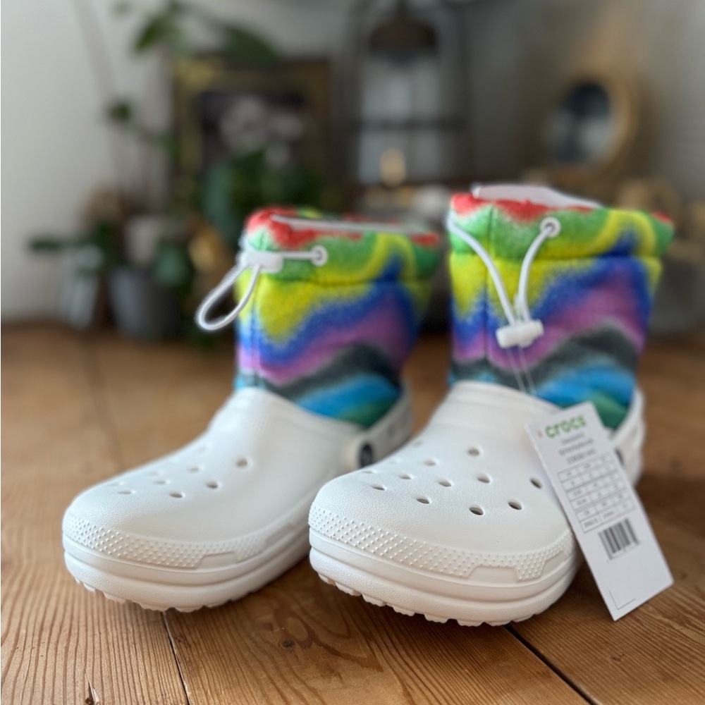 Crocs Kids' White and Multicolor Clogs